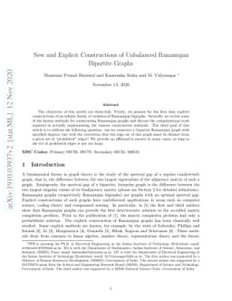 New and Explicit Constructions of Unbalanced Ramanujan Bipartite Graphs