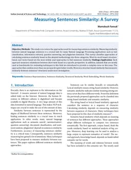 Measuring Sentences Similarity: A Survey