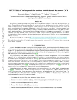 MIDV-2019: Challenges of the modern mobile-based document OCR