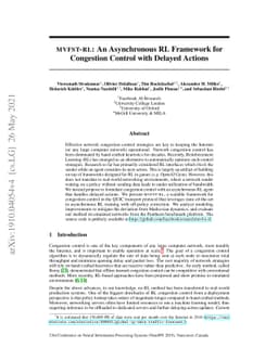 MVFST-RL: An Asynchronous RL Framework for Congestion Control with
  Delayed Actions