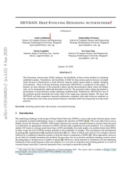 DEVDAN: Deep Evolving Denoising Autoencoder