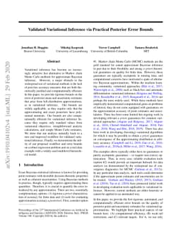 Validated Variational Inference via Practical Posterior Error Bounds