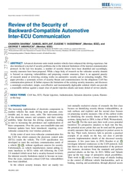Review of the Security of Backward-Compatible Automotive Inter-ECU
  Communication