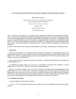 A new neural-network-based model for measuring the strength of a
  pseudorandom binary sequence
