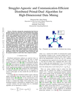 Straggler-Agnostic and Communication-Efficient Distributed Primal-Dual
  Algorithm for High-Dimensional Data Mining