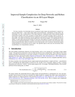 Improved Sample Complexities for Deep Networks and Robust Classification
  via an All-Layer Margin