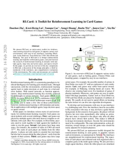 RLCard: A Toolkit for Reinforcement Learning in Card Games