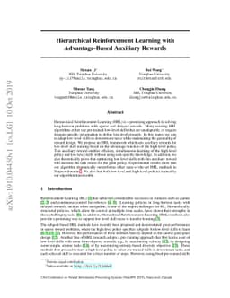 Hierarchical Reinforcement Learning with Advantage-Based Auxiliary
  Rewards
