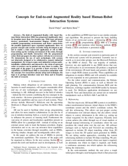 Concepts for End-to-end Augmented Reality based Human-Robot Interaction
  Systems
