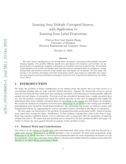 Learning from Multiple Corrupted Sources, with Application to Learning
  from Label Proportions