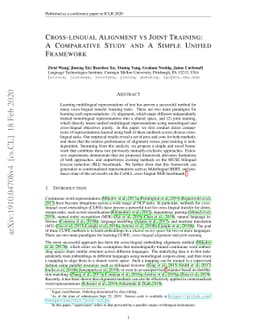 Cross-lingual Alignment vs Joint Training: A Comparative Study and A
  Simple Unified Framework