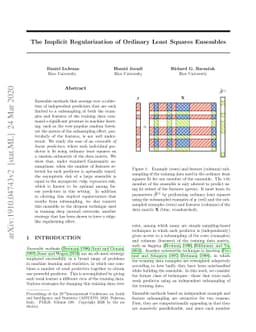 The Implicit Regularization of Ordinary Least Squares Ensembles