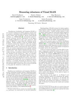 Measuring robustness of Visual SLAM
