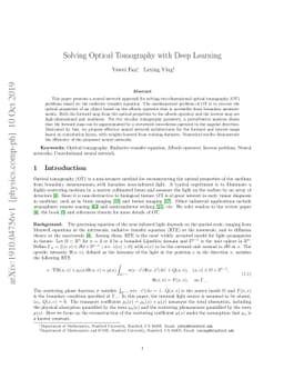 Solving Optical Tomography with Deep Learning