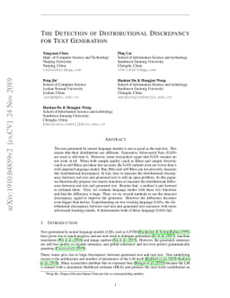 The Detection of Distributional Discrepancy for Text Generation