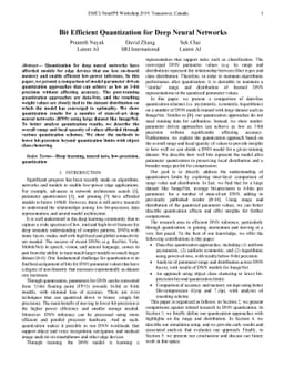 Bit Efficient Quantization for Deep Neural Networks