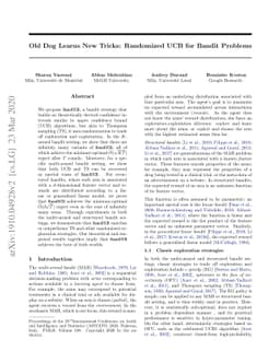 Old Dog Learns New Tricks: Randomized UCB for Bandit Problems