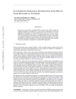 Customizing Sequence Generation with Multi-Task Dynamical Systems