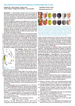 Face Reflectance and Geometry Modeling via Differentiable Ray Tracing