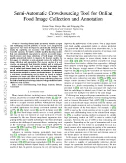Semi-Automatic Crowdsourcing Tool for Online Food Image Collection and
  Annotation