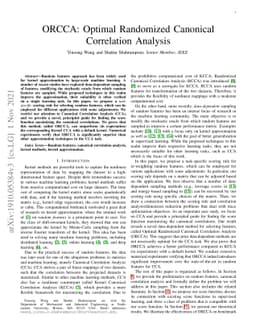 ORCCA: Optimal Randomized Canonical Correlation Analysis