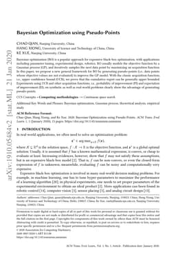 Bayesian Optimization using Pseudo-Points