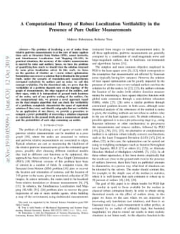 A Computational Theory of Robust Localization Verifiability in the
  Presence of Pure Outlier Measurements