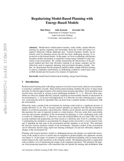 Regularizing Model-Based Planning with Energy-Based Models