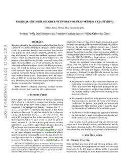 Residual Encoder-Decoder Network for Deep Subspace Clustering