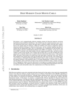 Deep Markov Chain Monte Carlo