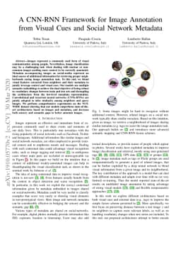 A CNN-RNN Framework for Image Annotation from Visual Cues and Social
  Network Metadata