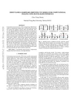 ERNet Family: Hardware-Oriented CNN Models for Computational Imaging
  Using Block-Based Inference