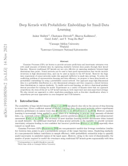 Deep Kernels with Probabilistic Embeddings for Small-Data Learning