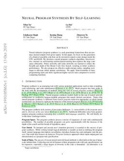 Neural Program Synthesis By Self-Learning
