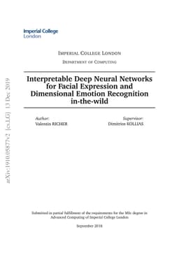 Interpretable Deep Neural Networks for Facial Expression and Dimensional
  Emotion Recognition in-the-wild
