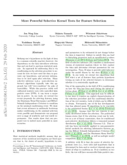 More Powerful Selective Kernel Tests for Feature Selection