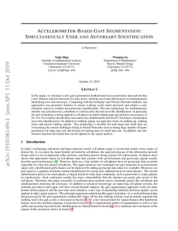 Accelerometer-Based Gait Segmentation: Simultaneously User and Adversary
  Identification