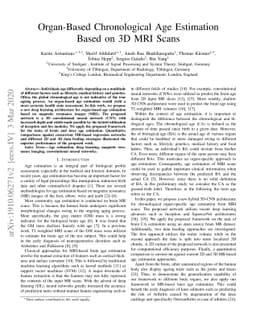 Organ-based Chronological Age Estimation based on 3D MRI Scans