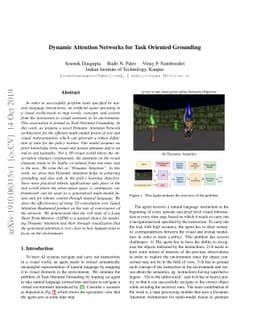 Dynamic Attention Networks for Task Oriented Grounding
