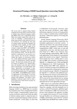 Structured Pruning of a BERT-based Question Answering Model
