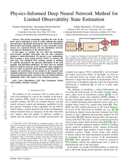 Physics-Informed Deep Neural Network Method for Limited Observability
  State Estimation