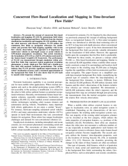 Concurrent Flow-Based Localization and Mapping in Time-Invariant Flow
  Fields