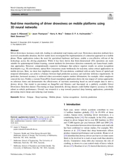 Real-time monitoring of driver drowsiness on mobile platforms using 3D
  neural networks
