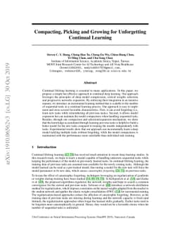 Compacting, Picking and Growing for Unforgetting Continual Learning