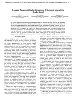 Operator Responsibility for Outcomes: A Demonstration of the ResQu Model
