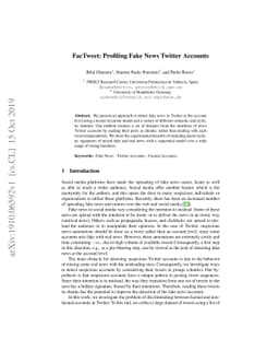 FacTweet: Profiling Fake News Twitter Accounts