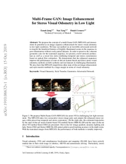 Multi-Frame GAN: Image Enhancement for Stereo Visual Odometry in Low
  Light