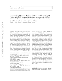 Generating Human Action Videos by Coupling 3D Game Engines and
  Probabilistic Graphical Models