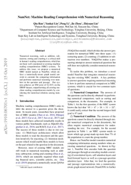 NumNet: Machine Reading Comprehension with Numerical Reasoning