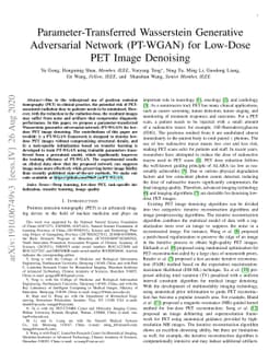 Parameter-Transferred Wasserstein Generative Adversarial Network
  (PT-WGAN) for Low-Dose PET Image Denoising